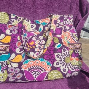 Vera Bradley Plum Crazy Tote Bag